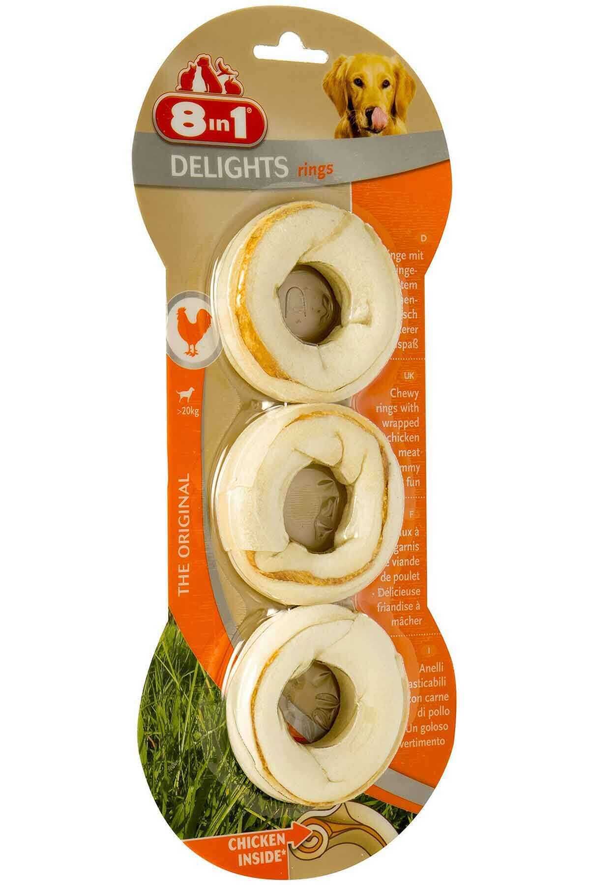 8 in 1 Delights Rings Tavuklu Köpek Çiğneme Halkası 3’lü