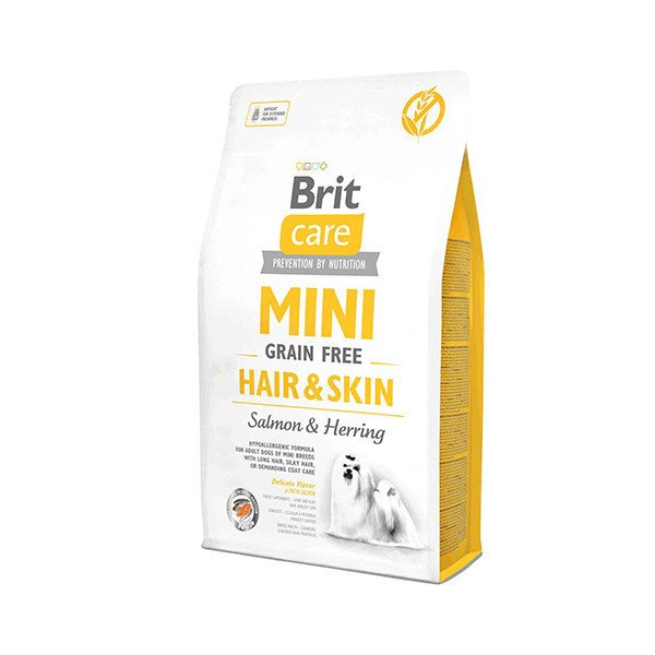 Brit Care Mini Hair&Skin Tahılsız Somon ve Ringa Balıklı Küçük Irk Yetişkin Köpek Maması 2 Kg