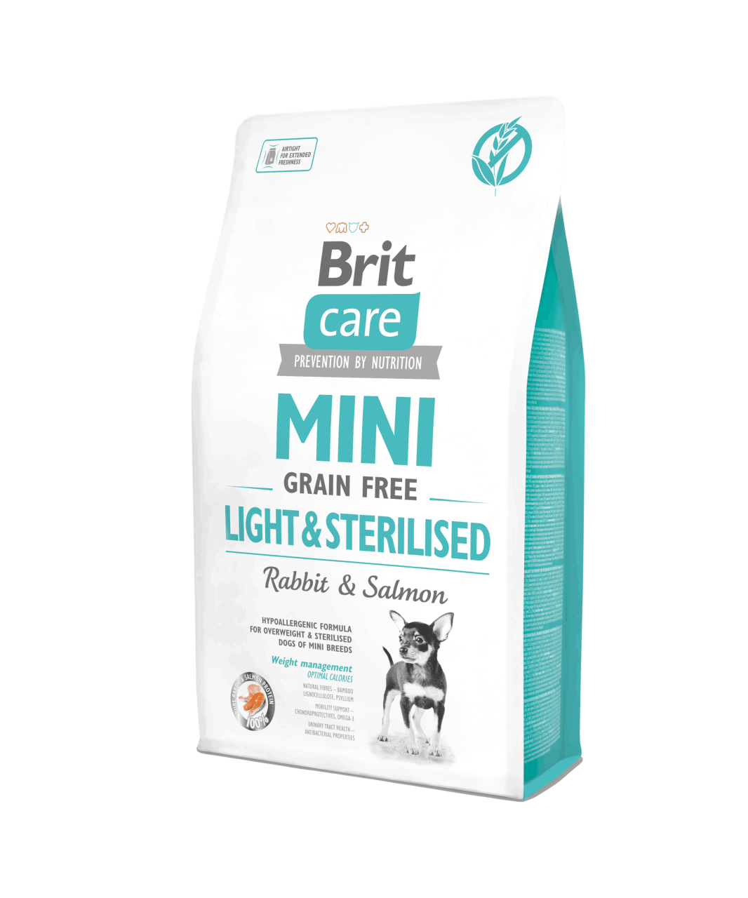 Brit Care Mini Light Tahılsız Tavşan ve Somonlu Kısırlaştırılmış Yetişkin Köpek Maması 2 Kg