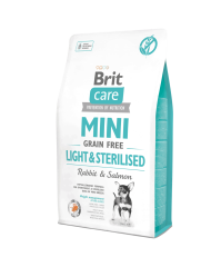 Brit Care Mini Light & Sterilised Tahılsız Kısırlaştırılmış Köpek Maması – Tavşan & Somon 2 Kg