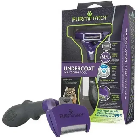 Furminator Uzun Tüylü Orta ve Büyük Irk Kedi Tüy Toplama Tarağı M/L