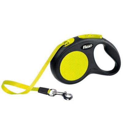 Flexi New Neon Small Otomatik Gezdirme Tasması 5 Metre Sarı