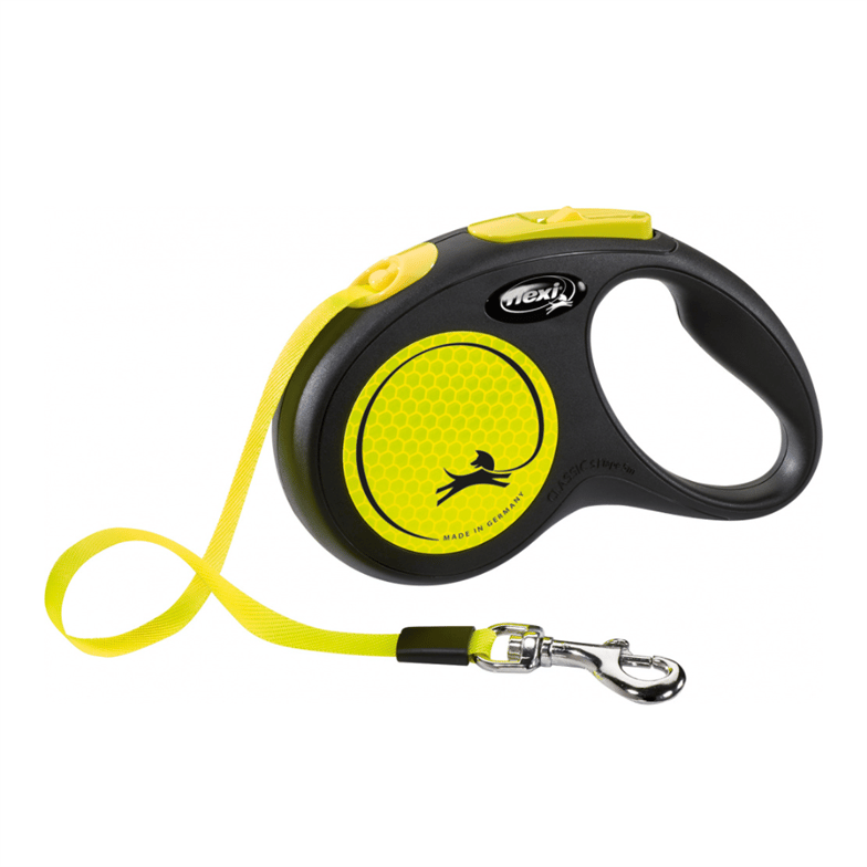 Flexi New Neon Small Otomatik Gezdirme Tasması 5 Metre Sarı