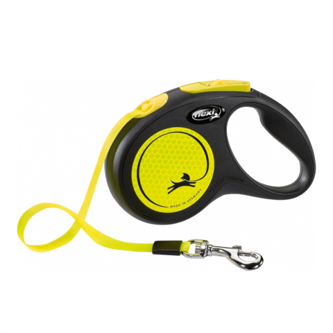 Flexi New Neon Small Otomatik Gezdirme Tasması 5 Metre Sarı