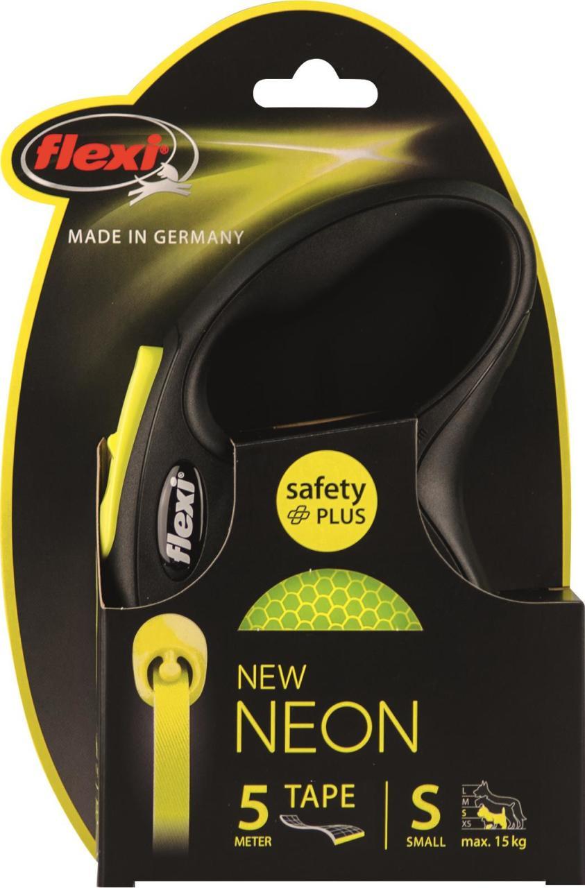 Flexi New Neon Gezdirme Tasması 5 Metre Şerit Small Sarı