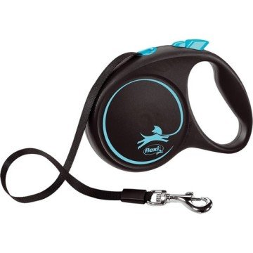 Flexi Black Design 5M Gezdirme Tasması Şerit Mavi Small