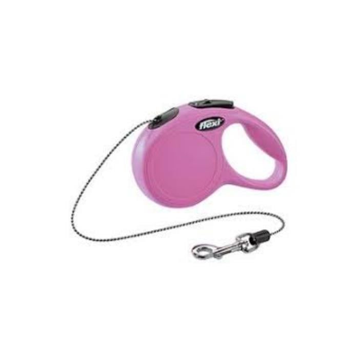 Flexi New Classic XSmall 3M İp Otomatik Köpek Gezdirme Tasması Pembe