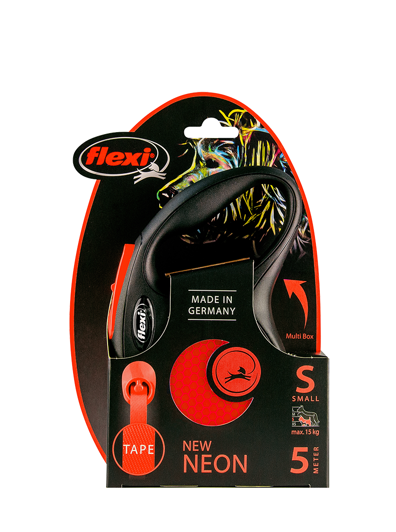 Flexi New Neon Gezdirme Tasması 5 Metre Şerit Medium Turuncu