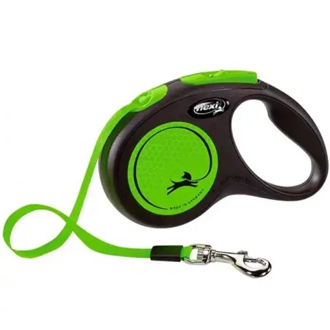 Flexi New Neon Medium Otomatik Gezdirme Tasması 5 Metre Yeşil