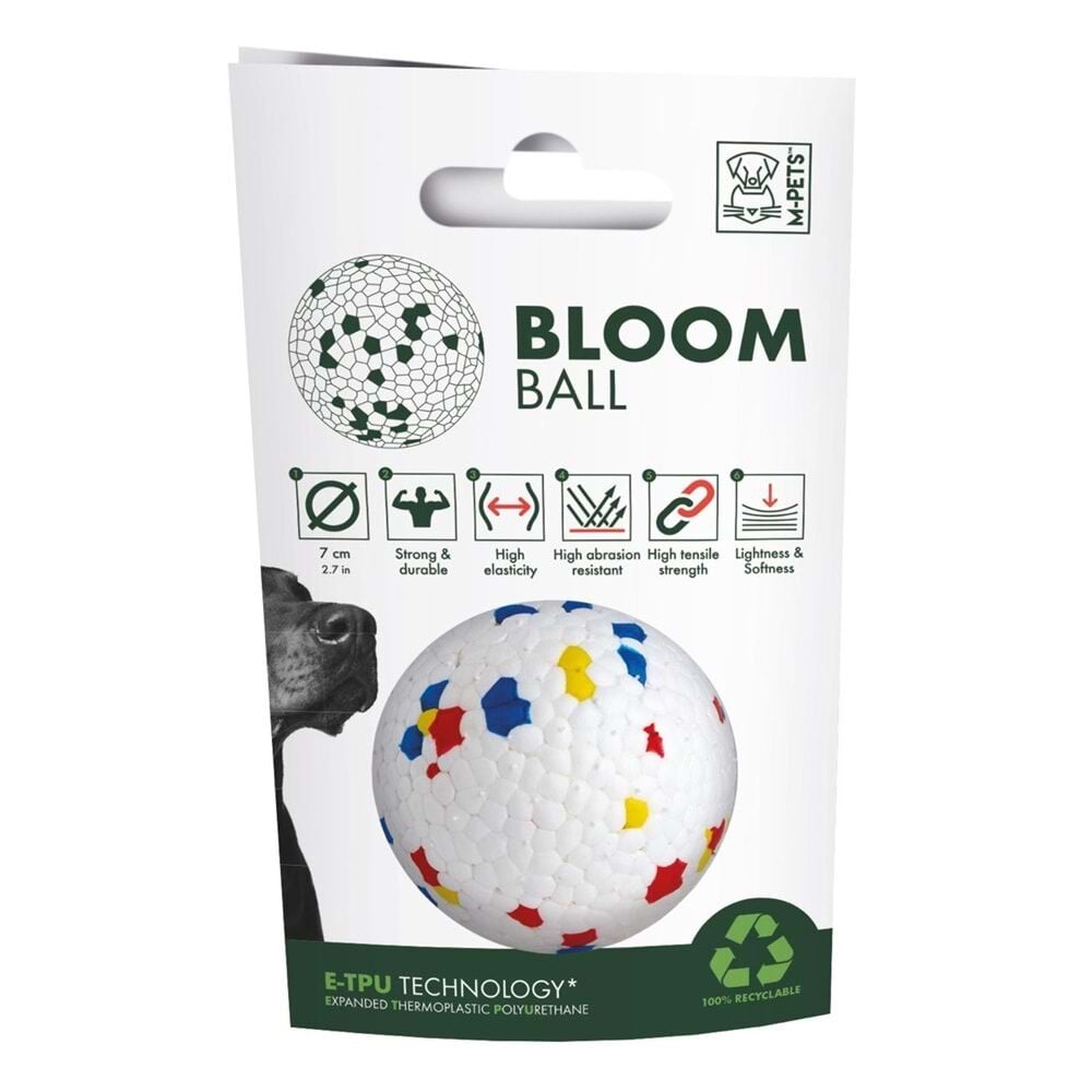M-Pets Bloom Köpek Topu – 7 cm Dayanıklı Oyun Topu Mondrian Serisi
