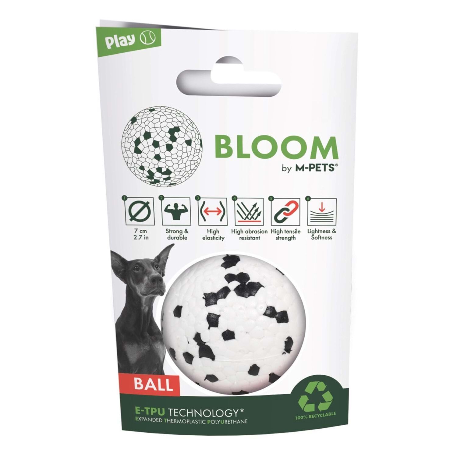 M-Pets Bloom Köpek Topu – 7 cm Dayanıklı Oyun Topu