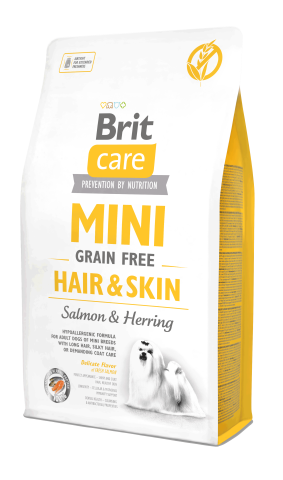 Brit Care Mini Hair Skin Tahılsız Somon ve Ringa Balıklı Küçük Irk Yetişkin Köpek Maması 7 Kg