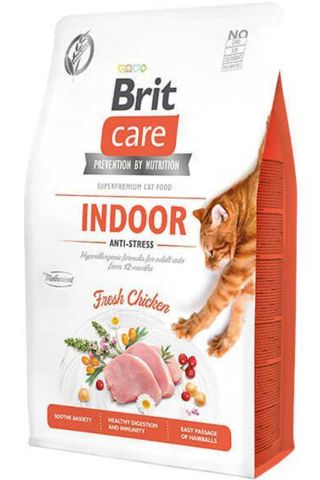 Brit Care Indoor Stres Azaltıcı Ev Kedileri için Tahılsız Yetişkin Kedi Maması 2 Kg