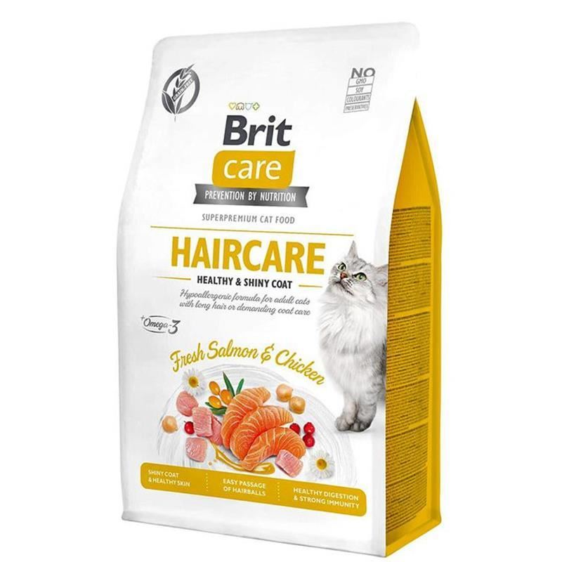 Brit Care Haircare Deri ve Tüy Sağlığı için Tahılsız Tavuk ve Somonlu Yetişkin Kedi Maması 7 Kg
