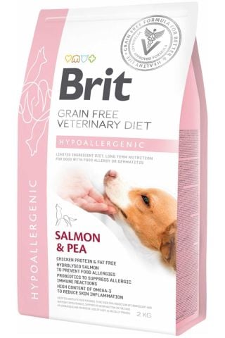 Brit Veterinary Diet Hypo-Allergenic Cilt Sağlığı Destekleyici Somonlu Tahılsız Köpek Maması 2 Kg