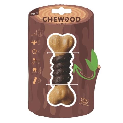 M-Pets Chewood Small Bone Kauçuklu Ahşap Dokulu Köpek Oyuncağı