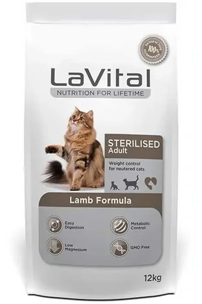 LaVital Sterilised Kuzu Etli Kısırlaştırılmış Yetişkin Kedi Maması 12kg