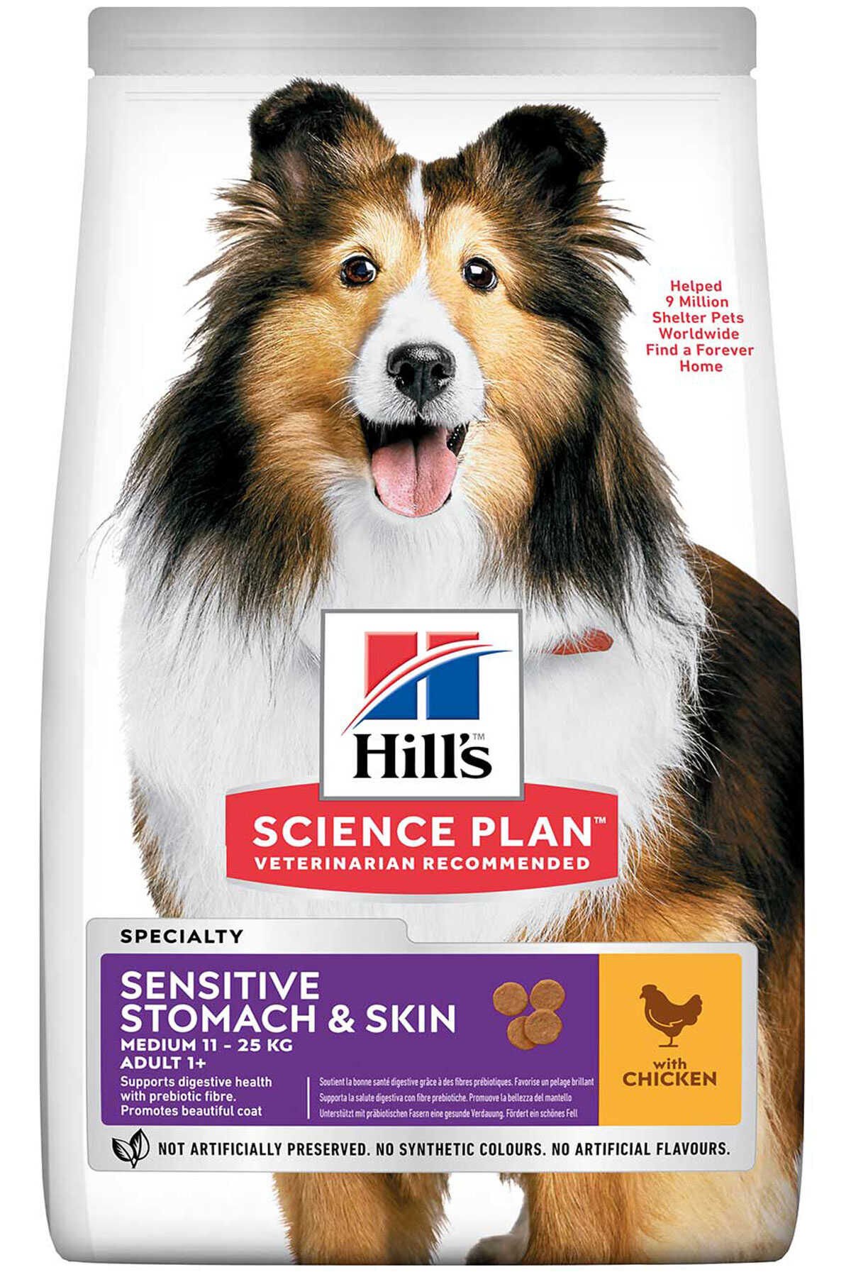 Hill's Science Plan Sensitive Stomach & Skin Orta Irk Tavuklu Yetişkin Köpek Maması 14kg