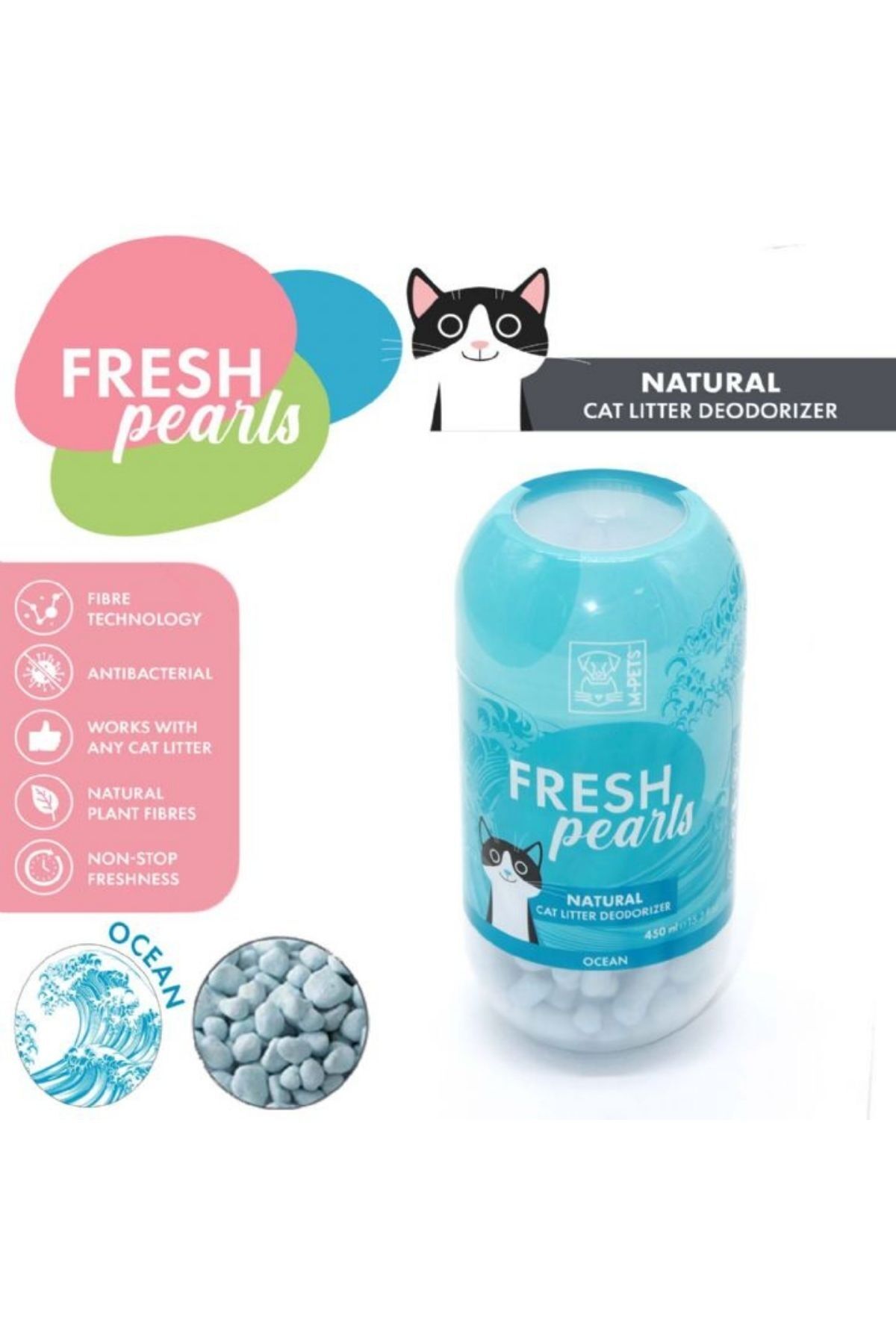 M-Pets Fresh Pearls Kedi Kumu Deodorantı Okyanus Kokulu 450 ml