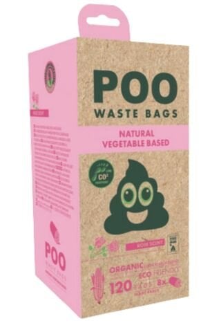 M-Pets Poo Dışkı Poşeti 15 Yaprak Gül Kokulu 8’li Paket