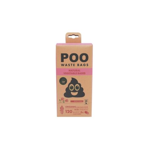 M-Pets Poo Dışkı Poşeti 15 Yaprak Gül Kokulu 8’li Paket