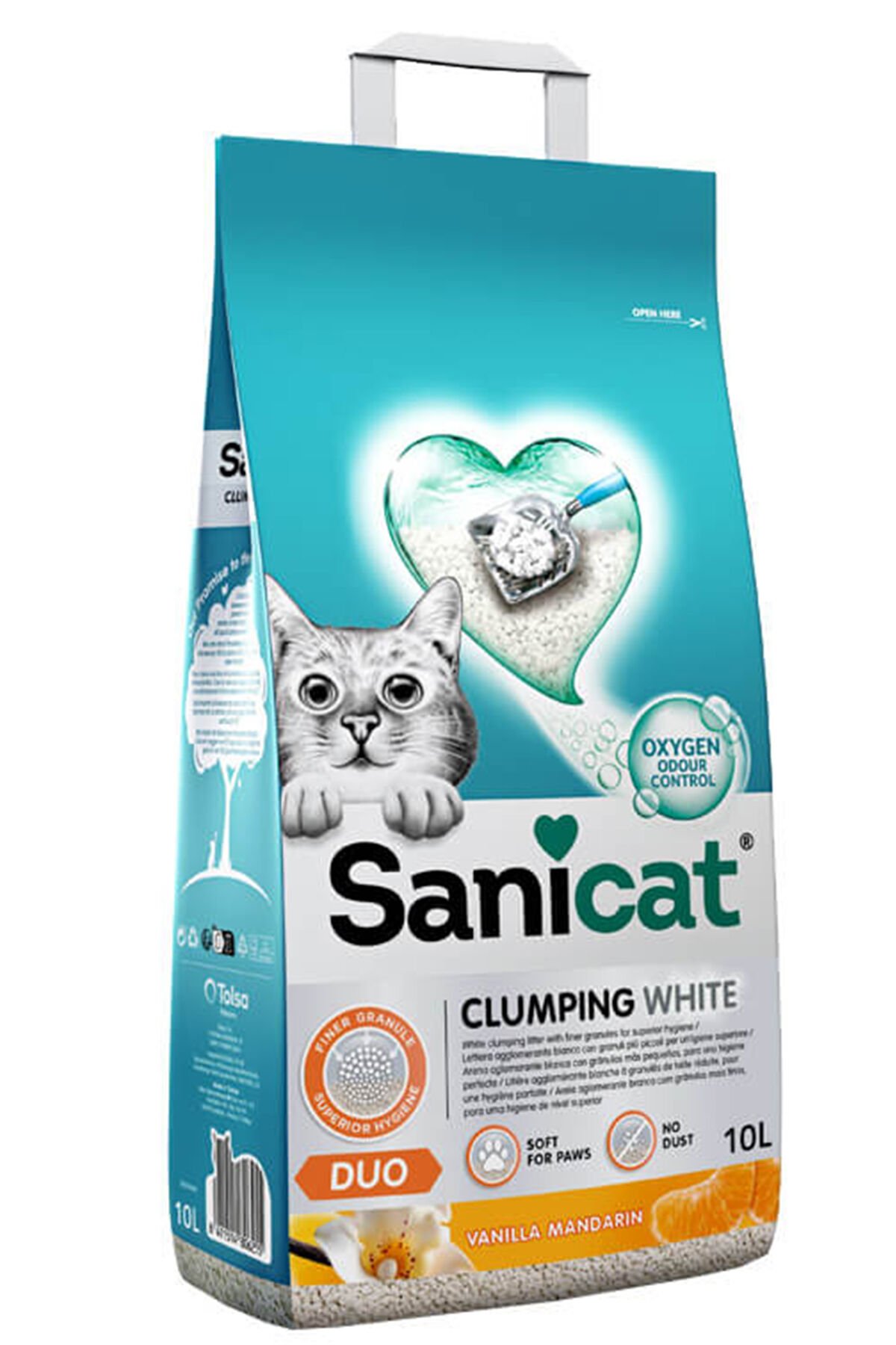 Sanicat Duo Mandalina & Vanilya Kokulu Topaklanan Kedi Kumu 10 Lt