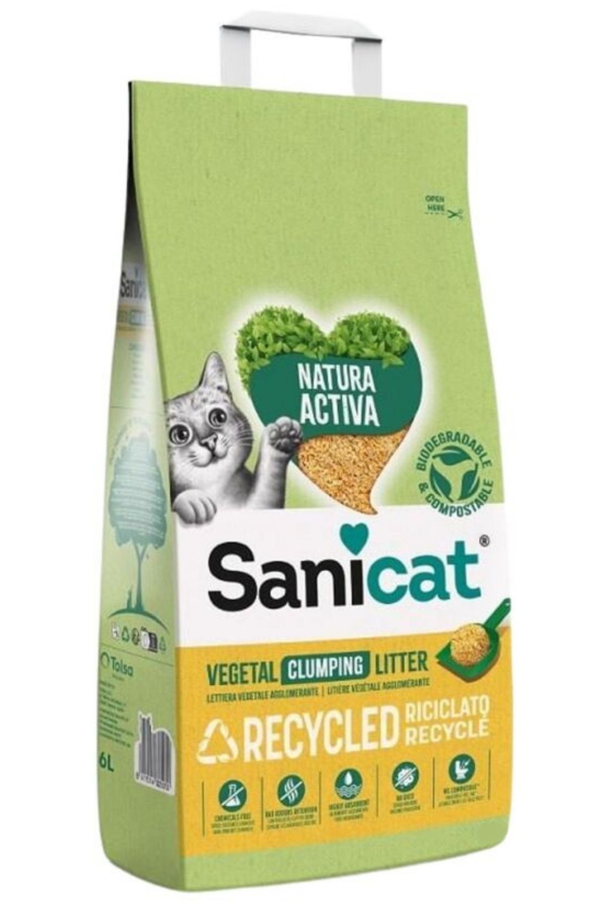 Sanicat Natura Activa Bitkisel Topaklanan Kedi Kumu 10 Lt
