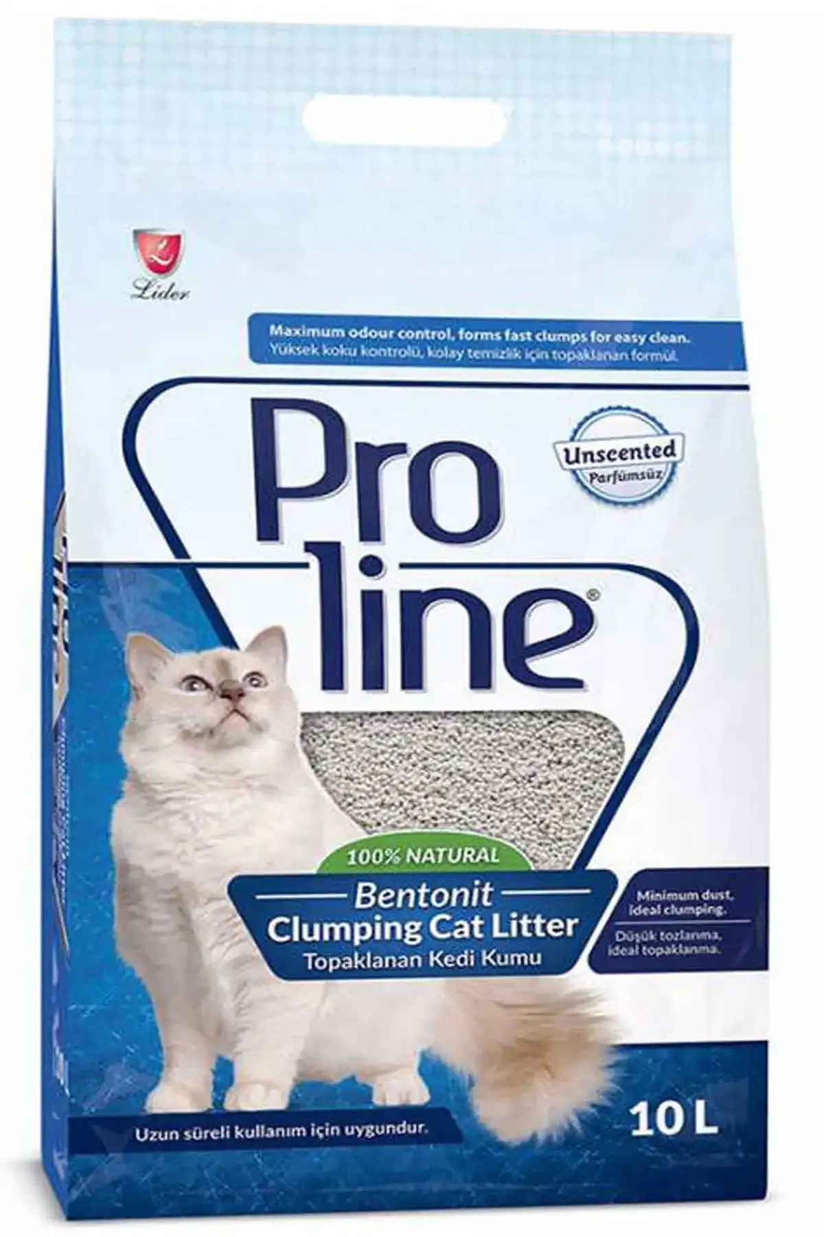 Proline Kokusuz Bentonit Topaklanan Kedi Kumu 10 Lt
