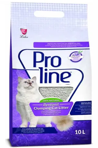 Proline Lavanta Kokulu Bentonit Topaklanan Kedi Kumu 10 Lt