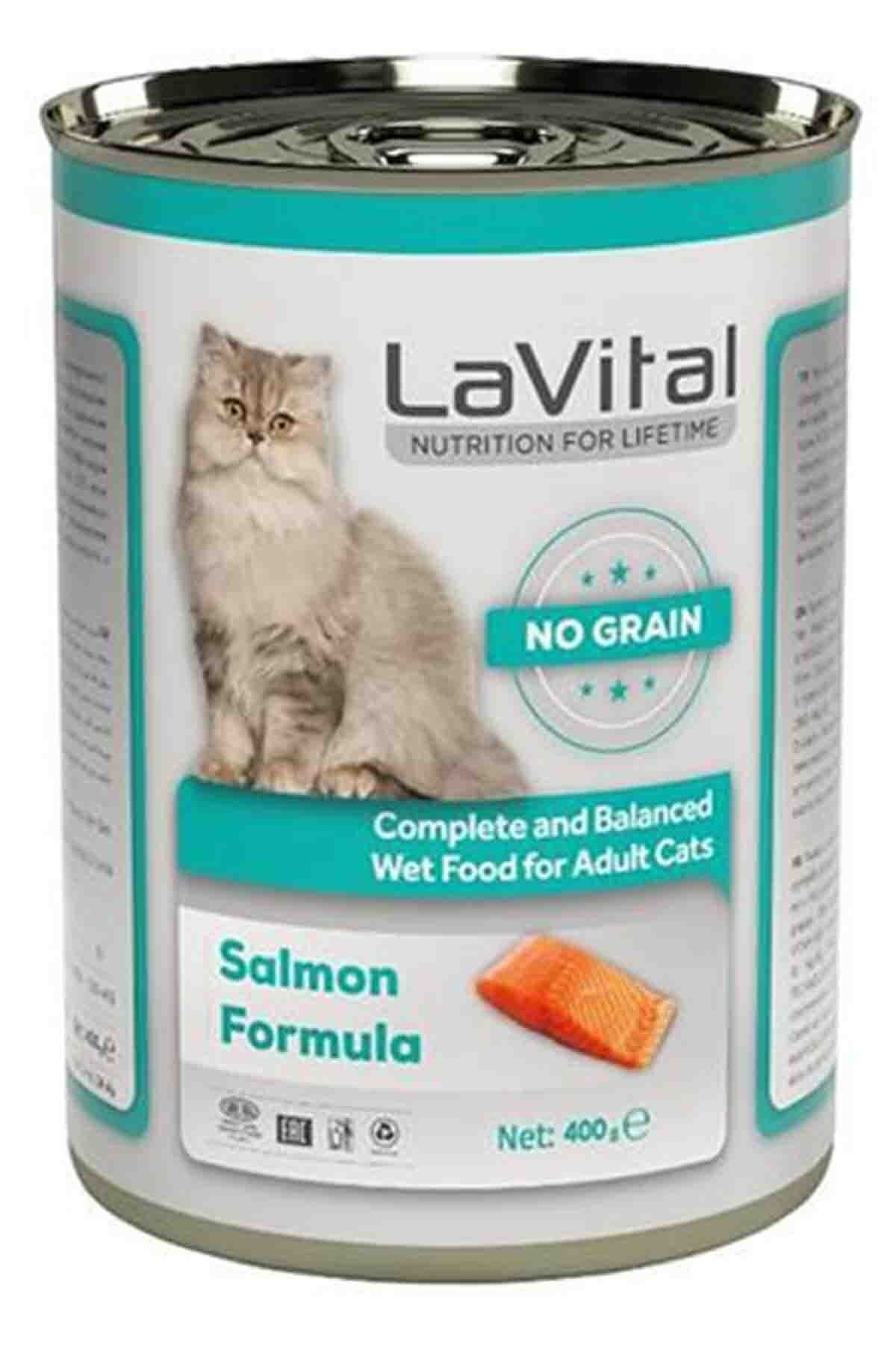 LaVital Somonlu Tahılsız Yetişkin Kedi Konservesi 400g