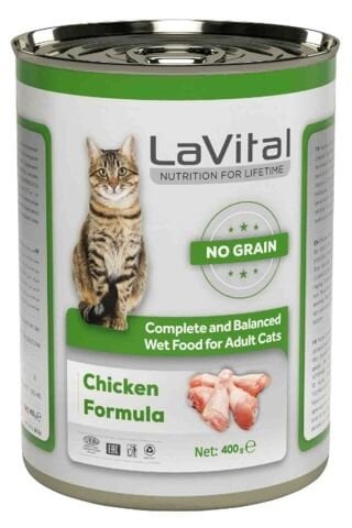 LaVital Tavuklu Tahılsız Yetişkin Kedi Konservesi 400g