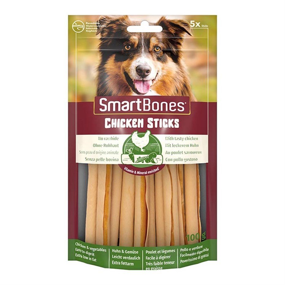 SmartBones Chicken Sticks Köpek Ödül Çubuğu – Tavuk ve Sebzeli, Düşük Yağlı