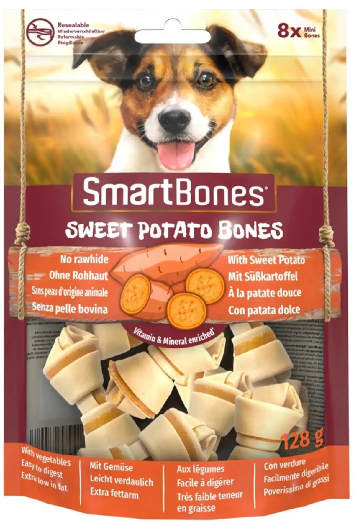 SmartBones Tatlı Patatesli Köpek Ödül Kemiği 128 g