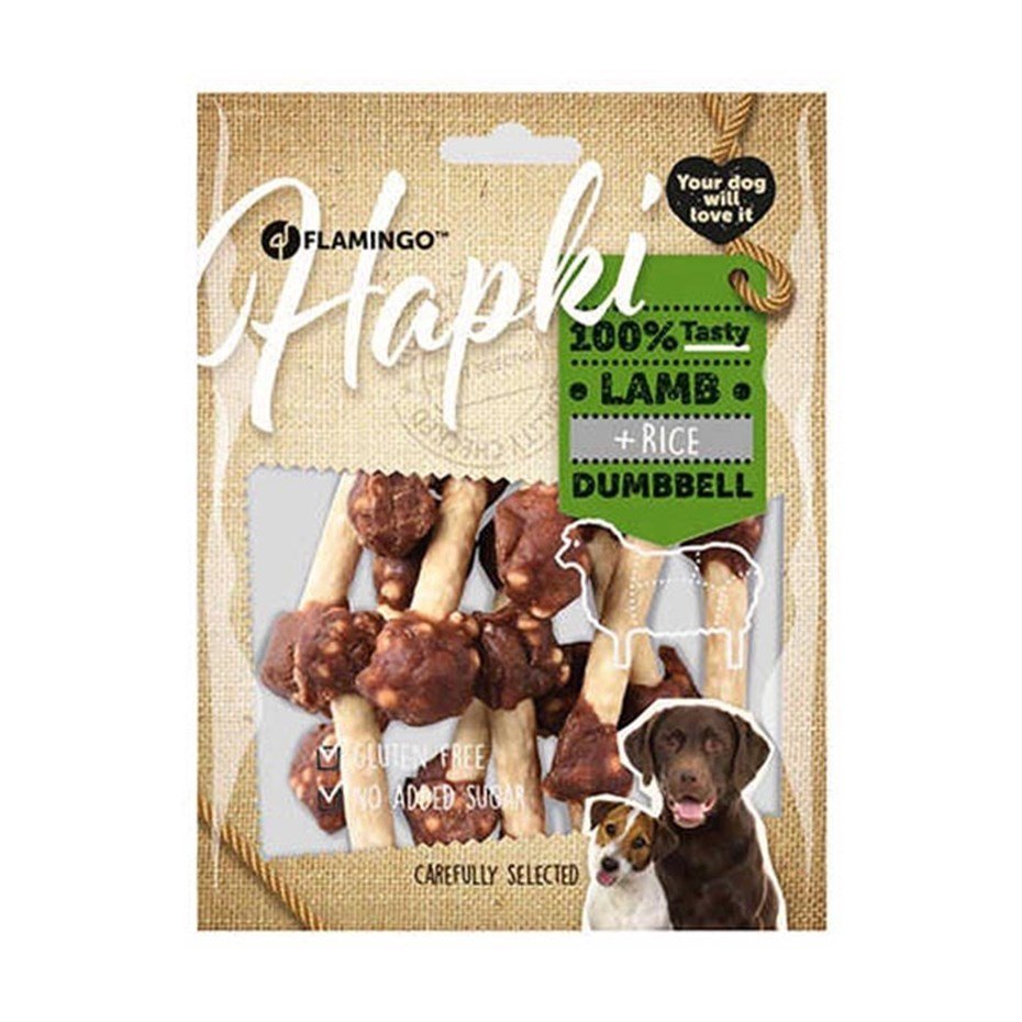 Flamingo Hapki Kuzu ve Pirinçli Dumbbell Köpek Ödül Maması 150 gr