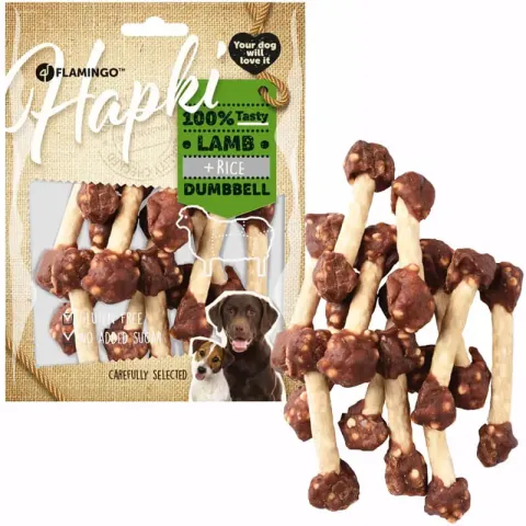 Flamingo Hapki Kuzu ve Pirinçli Dumbbell Köpek Ödül Maması 150 gr